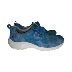 Nurse Mates Align Velocity Womens Sneakers Shoes Blue Slip Resistant Leather 8.5